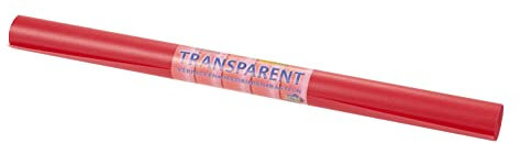 Glorex 6 1269 142 – Transparentes Papier, Rot, 1 Rolle 115 g/m², 50 x 70 cm