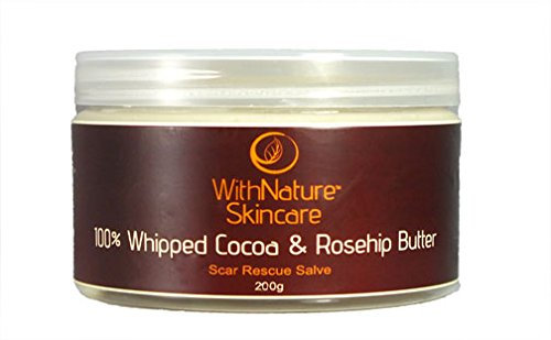 WithNature Skincare 100% Organic Whipped Cocoa & Rosehip (Scar Rescue Body Butter) 200g by WithNature Skincare