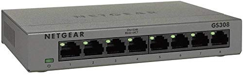Netgear GS308 Switch Ethernet 8 porte Gigabit, Switch Unmanaged desktop, Struttura in metallo senza ventole