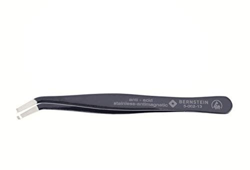 Bernstein 5-063-13 SMD Forceps 115 mm Angled with Recessed Handle Diameter 0.8 mm 3.5 mm Broad with ESD Coating