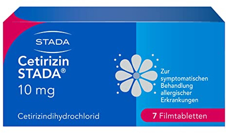 STADA Cetirizin 10 mg Filmtabletten bei Allergien & Heuschnupfen, 7 Stück