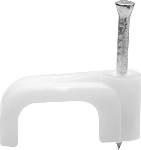 Merriway BH02195 (100 Pcs) Twin and Earth Flat Cable Clip, White 6 mm - Pack of 100 Pieces