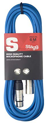 Stagg - Presa Microfono di Alta Qualita XLRf to XLRm, 6m, Blu