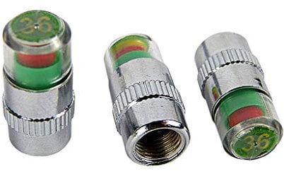 Hyfive Tyre Pressure Monitor Caps Indicators 4 Caps 36PSI 3 Colour Gauge Air Valve