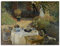 ARTLAND Wanddeko Leinwand Bilder Wandbild Sommer Gartenmöbel Tisch Essen Familie Le Déjeuner Garten in Argenteuil Impressionismus Claude Monet T6LC