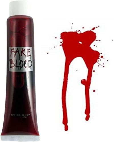 1 pieza falsa de sangre roja disfraz de Halloween, accesorio de maquillaje, disfraz de vampiro, zombi, pintura corporal, diversión teatral