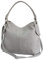 AMBRA Moda Damen echt Ledertasche Handtasche Schultertasche Beutel Shopper Umhängtasche GL012 (Grau)