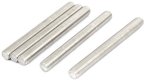 sourcing map 5 Stück Gewindestangen M12x120mm Edelstahl 304 Gewindestift Metrischem Vollgewinde Bar Gewindestäbe für Befestigung CNC-Werkzeugmaschinen 3D-Drucker Industrie Geräte