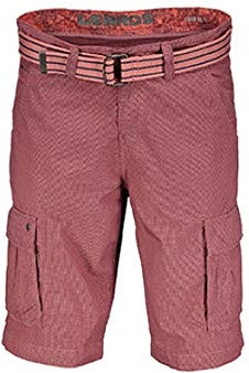 LERROS Bermuda Shorts Herren Rot leicht kariert mit Gürtel - Gr. 30