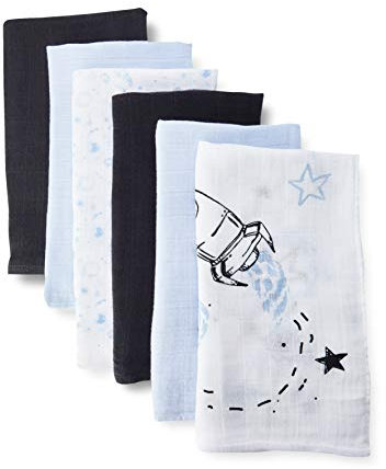 PIPPI Unisex Baby 6er Pack Windeln mit verschiedenen Motiven Badebekleidungsset, Mehrfarbig (Dunkel grau 195), (Herstellergröße:70x70)