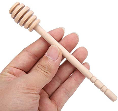 24 piezas de madera cazo de miel, mermelada, mermelada, jarabe, drizzler, barra de mezcla, aparatos de cocina(16cm)