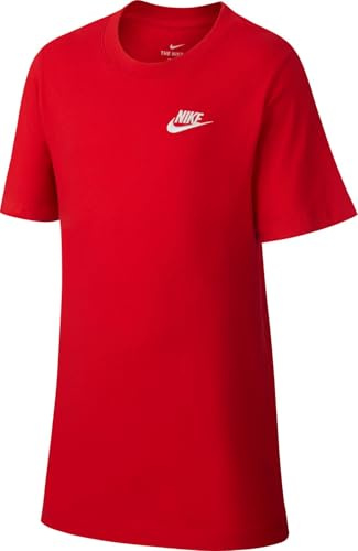 Nike Jungen B Nsw Tee Emb Futura T Shirt, University Red/White, L EU