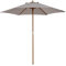 Outsunny Sonnenschirm Ø 250 cm, Sonnenschirm mit Seilzugmechanismus Balkonschirm Strandschirm aus Bambus windfest Marktschirm Sonnenschutz für Balkon Terrasse Garten, Grau