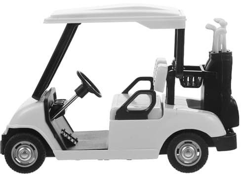 Metall Cart Druckguss Pull Back Action Cart Pullback Fahrzeug Clubs Schreibtisch 1:20 Golf Cart Weiß