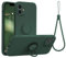 abitku Compatible with iPhone 12 Case, Silicone with 360°Ring Kickstand Holder (Support Magnetic Car Mount) Soft Silk Microfiber Cloth Designed for iPhone 12 6.1 inch 2020 (Army Green)