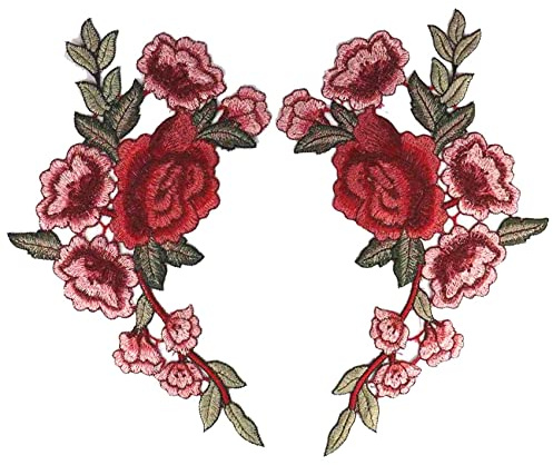 CENPEK 2 Stück 3D Blumenspitze Stickereiapplikationen Blumen Spitzen Patches Kordel Stoff Scrabooking Patch Nhen für Kleid dekoriert Craft-Style B