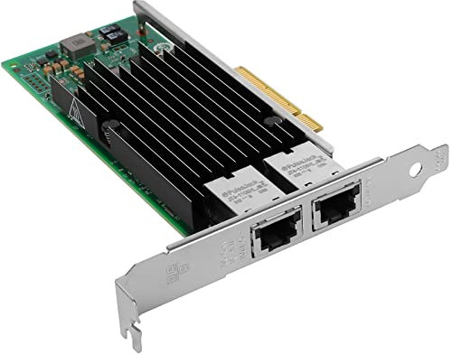 Euqvos PCIe Ethernet Network Card for Intel X540-T2 X540 Chipset PCIe 2.1 x8 10Gb Dual Port RJ45 LAN Card Support Windows Server/Windows/Linux/VMware/ESX