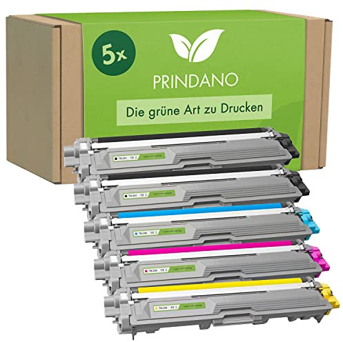 Prindano 5 Tonerkartuschen kompatibel mit Brother TN-241 TN-245 Kartuschen für DCP-9022CDW Toner MFC-9332CDW MFC-9142CDN HL-3142CW HL-3152CW MFC-9342CDW HL-3140CW Multipack (5er-Pack)