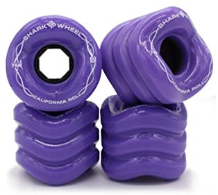 Shark Wheel 60mm 78a, Skateboard Cruising Wheels, California Roll, lila, 4 Stück