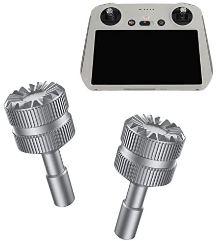 Hensych 1 paio di joystick in lega di alluminio da 2 g per mini 3 Pro con schermo telecomando pollice Rocker Stick staccabile Joystick Rod per D-J-I RC accessori (titanio)