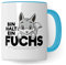 Taza de zorro, con texto en alemán Bin halt ein Zor, regalo para amigos o amigas, divertida taza de oficina (blanco y azul)