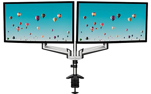 Desire2 Dual Monitor Arm | 13-32-Inch Monitor Stand for Desks | Fully Adjustable Height, Swivel and Position | Reinforced Aluminium for 8kg Loads | Home Office Accessory for Workstation or Gaming PC