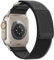 HITZEE Compatible con Correa Apple Watch 49mm 45mm 44mm 42mm, Trenzado de Nylon Suave Velcro Ajustables Correas Diseñadas para Apple Watch Ultra 2 Ultra Series 9 8 7 SE 6 5 4 3 2 1, Negro/Gray, S/M