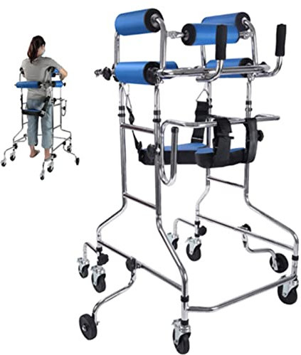ZARBAILRE Medizinischer Walker, Hemiplegia Rehabilitation Standing Frame Erwachsener Tragbarer Walker Gehhilfe, Walker für Senioren Mit Einstellbarer Höhe für Behinderte Von 150-180 cm (A)