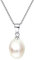 Löb Damen Halskette 925 Silber mit Zuchtperlen Perlen-Anhänger Kette Perlenkette Oval Tropfen Weiß Tropfenform Braut Brautschmuck