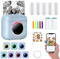 Mini imprimante thermique, imprimante sans encre, mini imprimante compatible avec Android et iOS, imprimante portable d'autocollants pour impression de photos, notes autocollantes, listes (comprend 13