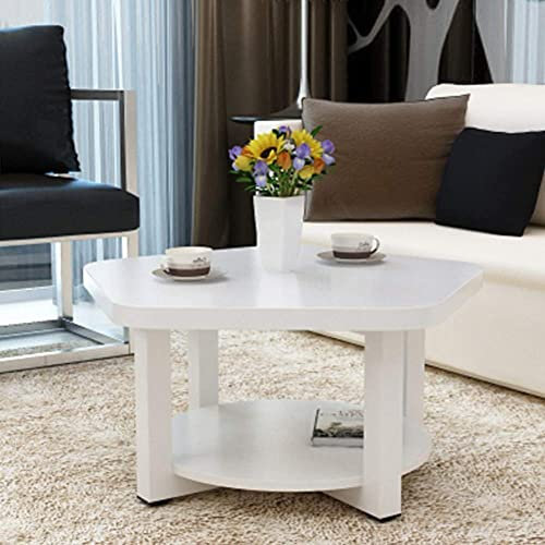 ANIFM Massivholz Zwei Etagen Kleiner Couchtisch Einfaches Wohnzimmer Eckig/Lampe/Ende/Konsole/Nachttisch Kleine Wohnung Modern,Weiß,70 * 45Cm Feito NA China Comfortable Anniversary