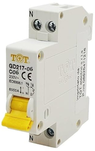 Interruttore Magnetotermico Automatico 1P+N 6 kA 1 modulo C06 6A ampere
