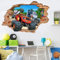 2-teilige Cartoon Anime Tapete Selbstklebende 3d Gebrochene Wand Auto Kinderzimmer Dekoration Graffiti Aufkleber 42,63cm