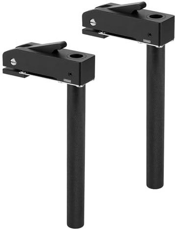 QWORK® Confezione da 2 morsetti di fissaggio regolabili per banco da lavoro con 3 livelli di forza di serraggio - 20 mm - lunghezza impugnatura 175 mm