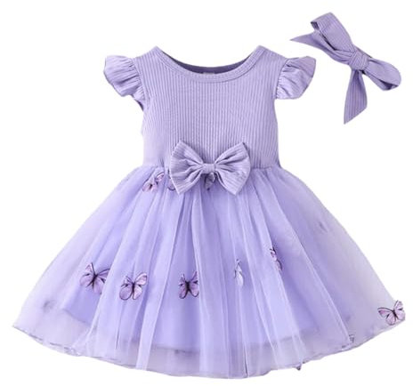 Xiaojiu Robe Bebe Fille Robe De Pâques pour Bébé Fille,Robe De Soirée Fête Anniversaire Bal Robe Rose Pale Bebe Robe Hiver Bebe Fille 2 Ans Robe Ado Fille Jupe Tulle Blanc Fille Robe Tutu 3-6 Moi