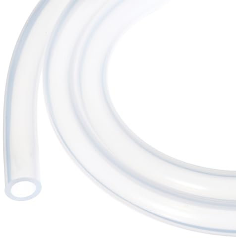 Rebower Tuyau en Silicone de 3 Mètres, 8 mm de Diamètre Intérieur et 12 mm de Diamètre Extérieur, Transparent, en Plastique Industriel pour Pompage, Vidange, Irrigation, Brassage, 1/2
