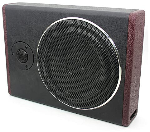 Slim Max 600 W Subwoofer activo, subwoofer de audio bajo el asiento del coche, subwoofer activo, amplificado automático de 0 a +12 dB amplificador integrado