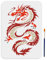 MAYJOYDIY Drachen Schablone 29.7 × 21cm Groß Mittelalterliche Drachenschablonen Mit Pinsel Wiederverwendbare Vorlage Mit Antikem Chinesischen Drachen Für Leinwand Stoff Wände DIY Bastelprojekte
