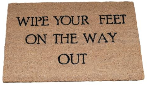 Coir Novelty Door Mat Outdoor Indoor Mat Front Door Entrance Doormat Heavy Duty Nonslip Floor Dirt Trapper House Warming Gifts - Wipe Your Feet On The Way Out