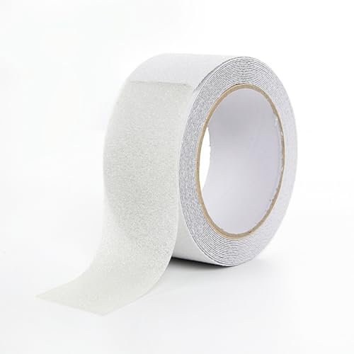 Hibmisy Nastro Antiscivolo, 2cm x 10m Strisce Antiscivolo,Trasparente Nastro di Sicurezza Antiscivolo,Nastro Autoadesivo Antiscivolo per Scale Esterne Interne, Gradino (Trasparente, 2cm*10m)