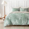 Tokokimo Housse de Couette 220x240 avec 2 Taies d'oreiller 65x65 cm - Motifs de Branches et de Feuilles - Parure de lit 220x240 cm - Housse Couette avec Fermetures éclair, Vert
