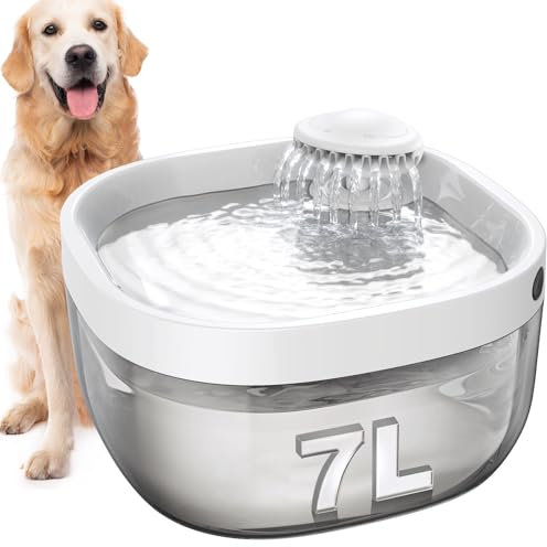 FEELNEEDY 7L Fontaine à Eau pour Chat et Chien avec 2 Filtres, Distributeur Eau Chat avec Pompe Ultra Silencieuse pour Plusieurs Chats, Chiens, Animaux De Compagnie