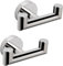 YUET Double Door Hooks for Bathrooms, Chrome Mirror Hooks for Kitchen Bathroom, SUS304 Stainless Steel Coat Hook, Heavy Duty Towels Holder for Hanging Towel, Coats,sponges, Clothes, Wall Mount, 2 Pack