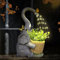 Außen Elefanten Deko Solar Gartenfiguren - Gartendeko Elefanten Statuen mit Wetterfest Led Solarlampe für Home Balkon Terrassen, Geschenke für Frauen Männer Mama Geburtstagsgeschenk