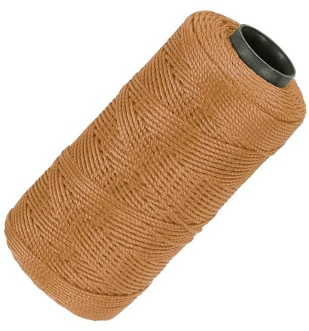 sourcing map Nylon String 3 Strands Twisted Mason Line 1.5mm x 218 Yards Nylon Twine String for DIY Projects, Home Improvement, Gardening, Gift Wrapping, Christmas Party Supplies, Light Brown