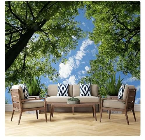 pdghsdkgjh La luz del sol penetra en los árboles, bosque antiguo, hermoso paisaje de montaña, mural 3D, dormitorio, sala de estar, sofá, fondo de TV * 430 cm x 300 cm (169,3 x 118,1 pulgadas)
