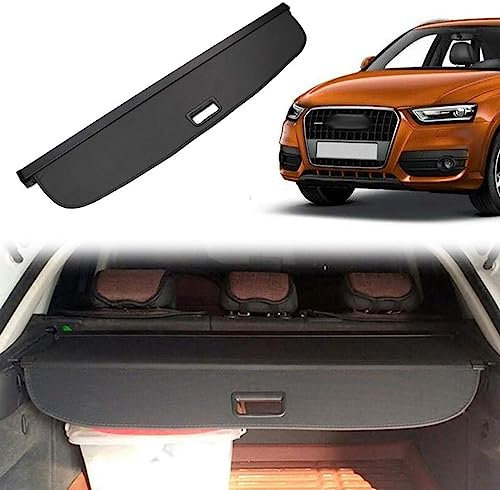 LliyiY Auto Kofferraumabdeckung Ausziehbar Rollo für Audi Q3 2010-2015 Auto Einziehbare Hintere Kofferraum Hutablage PrivatsphäRe Vorhang