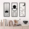 DUOOLN 3 Stück schwarze abstrakte Wanddekorationen aus Metall. Minimalistische dekorative einzeilige Wandkunst, Moderne geometrische Wandskulptur, Wohnzimmer Schlafzimmer Home Decor