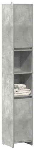 Mobile da Bagno Grigio Cemento 30x30x183,5 cm Legno Multistrato (23,95KG)