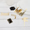 Paxrmuky Golden Muslim Umrah Mubarak Topper Hajj Mubarak Kuchen Topper und Charm Set von 6pcs